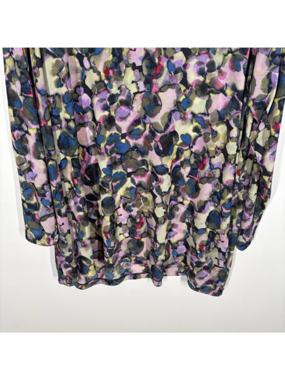LOGO Layers By Lori Goldstein Sz 3X Long Sleeve Printed Mesh Mock Neck Tunic Top - Picture 2 of 9